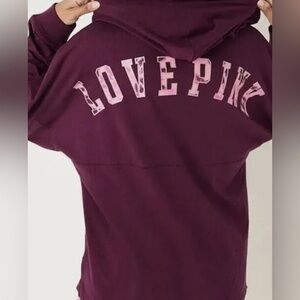 Victoria’s Secret Love Pink Long Sleeve Hooded Cotton T-Shirt Women’s XS